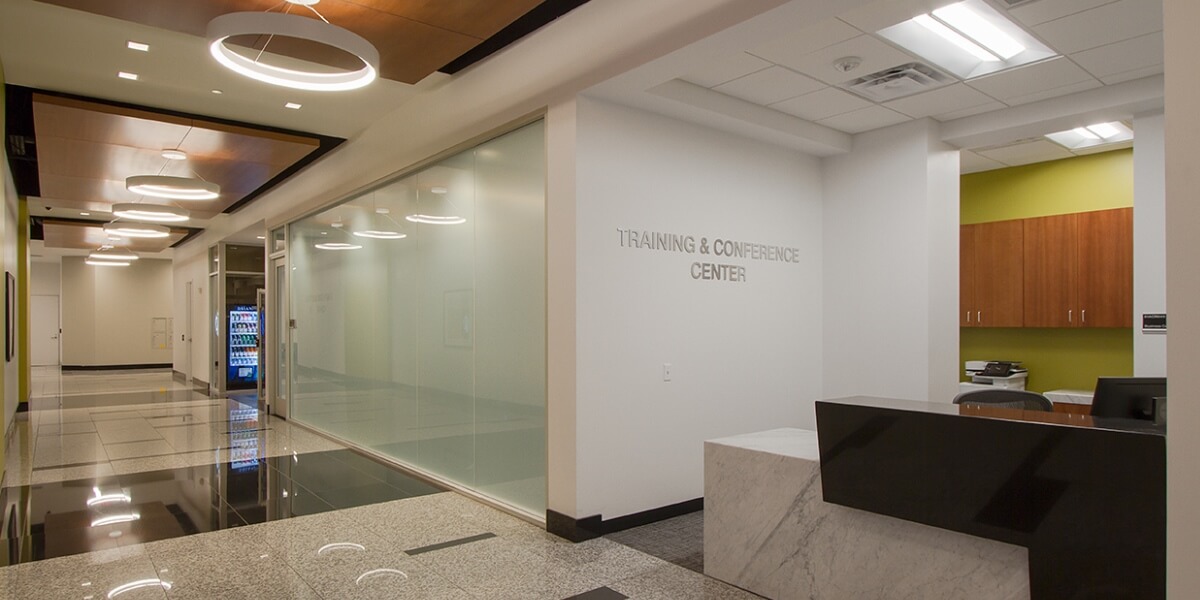 JPMC- Centerpoint Amenity - interior hallway and reception area, Tempe, AZ