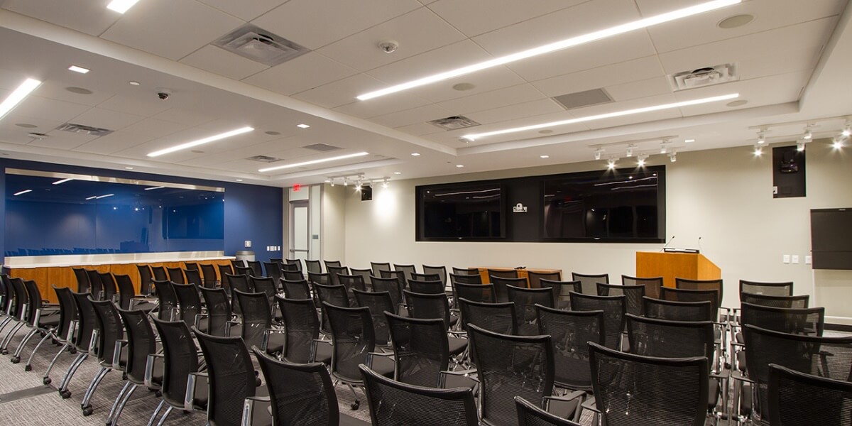 JPMC- Centerpoint Amenity - presentation hall with rows of seating, Tempe, AZ